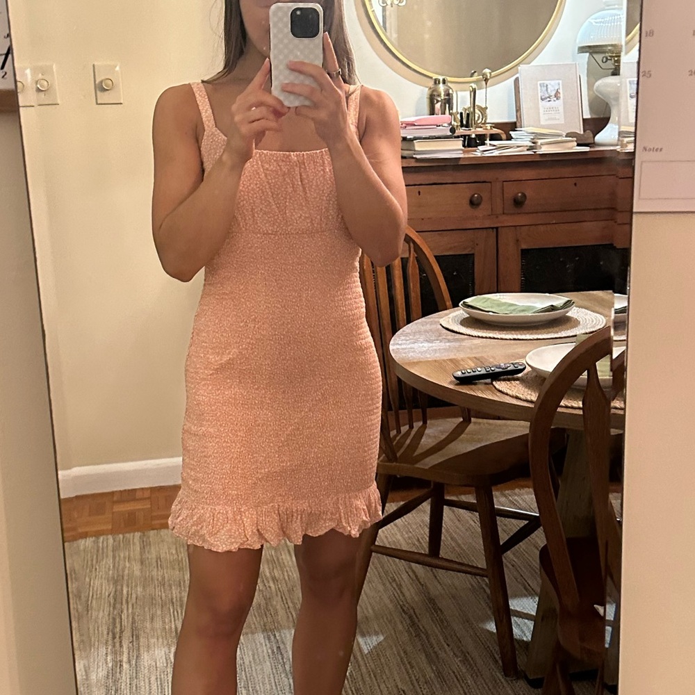 Abercrombie & Fitch Peach and Cream Floral Mini Dress